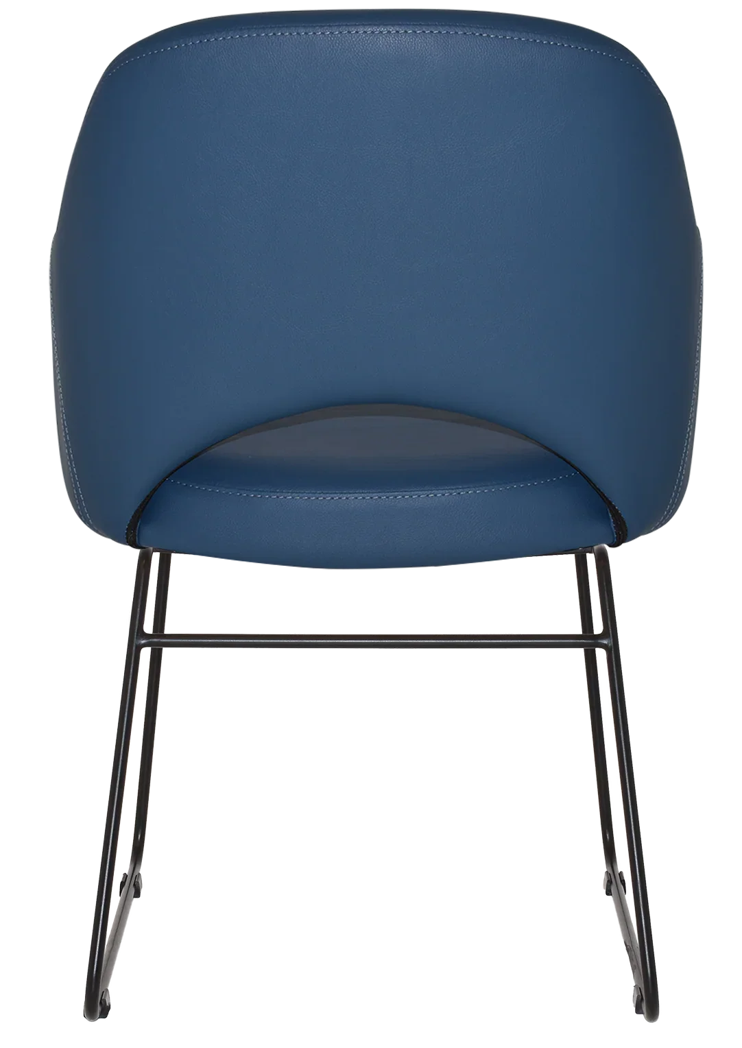EZ Albury Black Metal Sled Base Upholstered Hospitality Dining Armchair