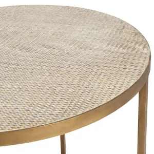 SH Marina Metal Framed Rattan Top Round Lamp Table thumbnail 2