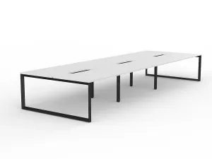 OL Anvil 6-User Double Sided Workspace – White Top with Black Frame thumbnail 5
