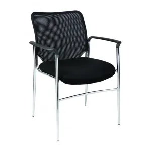 MA Martin Chrome 4 Leg Stackable Meshback Arm Chair thumbnail 1