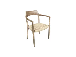 MF Porter Solid Timber Frame Woven Rope seat Dining Armchair thumbnail 1