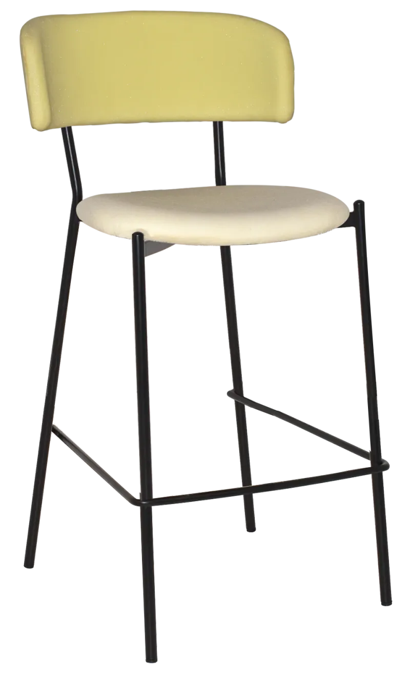 EZ STOOL LUGANO BLACK - UNUPHOLSTERED (BACK & SEAT)