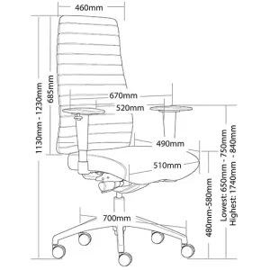 ST Siena PU Leather High Back Executive Chair thumbnail 6
