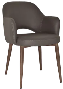 EZ Albury Walnut Colour Metal Leg Upholstered Hospitality Dining Armchair thumbnail 19