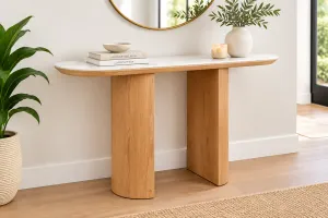 MD Calvin Solid Timber Base Ceramic Top Hall Table thumbnail 2