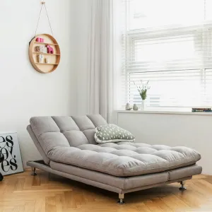 HE Vivin Fabric Upholstered Metal Leg 3 Seater Sofa Bed thumbnail 4