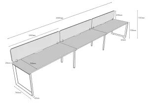 RL Infinity Loop Leg Single Sided Workstation with Grey Eco Panel Screen thumbnail 4