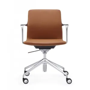 MA Romeo Genuine Leather Aluminium Leg Boardroom Chair thumbnail 2