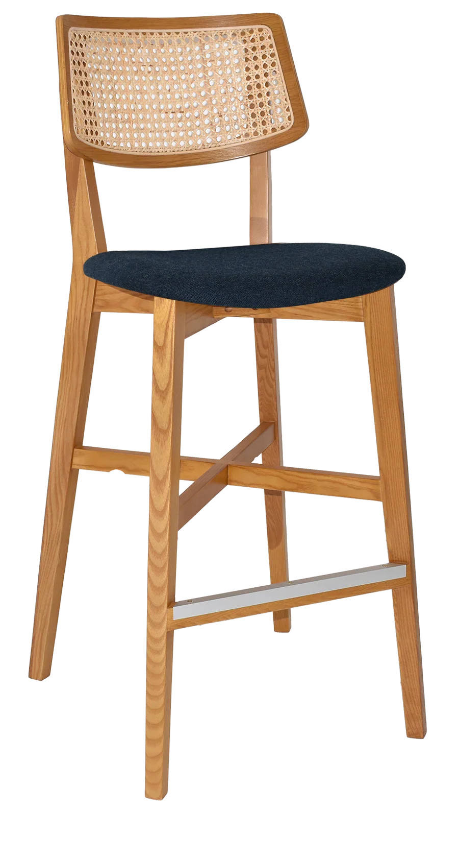 EZ Phoenix Solid Timber Framed Rattan Back Barstool