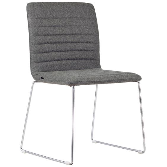 ST Smoke Sled Base Fully Upholstered Breakout Chair