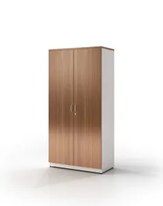 GP Office 2 Door Cabinet - Virginia Walnut with White thumbnail 4