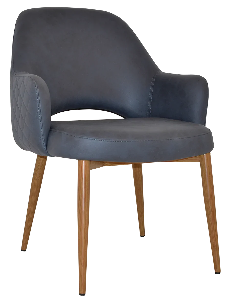 EZ Albury Oak Colour Metal Leg Upholstered Hospitality XL Armchair