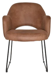 EZ Albury Black Metal Sled Base Upholstered Hospitality Dining Armchair thumbnail 12