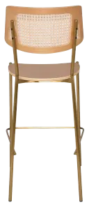 EZ Texas Metal Leg Rattan Back Barstool - Natural thumbnail 5