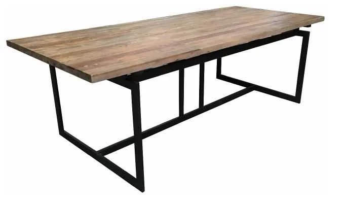 MF Torano Recycled Timber Top Metal Framed Dining Table