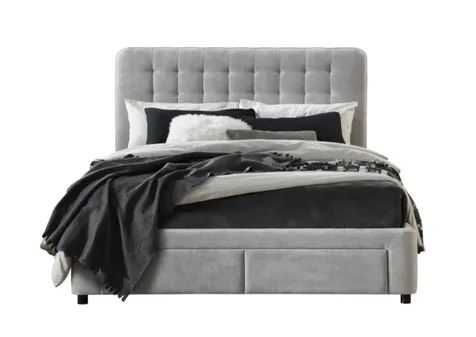 EL Goya Fabric Bed with 2 Bedend Drawers