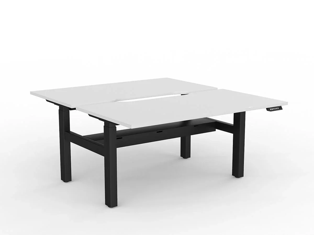 OL Agile 2 Column Electric Height Adjustable Shared Desk White Top Black Frame thumbnail 16