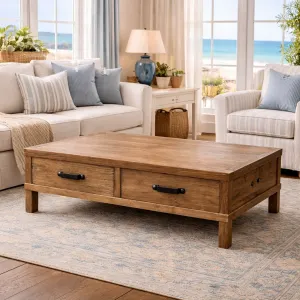 MF Recycled Elm Timber 2 Drawer Coffee Table thumbnail 2