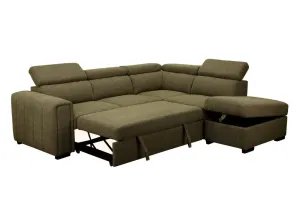 VI Odelia 2 Seater Fabric Sofabed with Chaise Storage Ottoman thumbnail 2