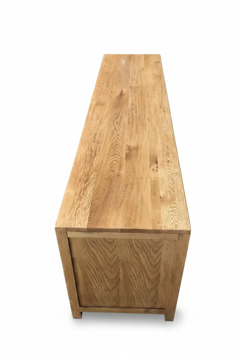 MF Solid Oak Timber 4 Drawer Entertainment Unit