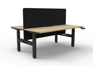 RL Boost Crank 2-User Height Adjustable Workstation with Black Eco Panel Screen thumbnail 10