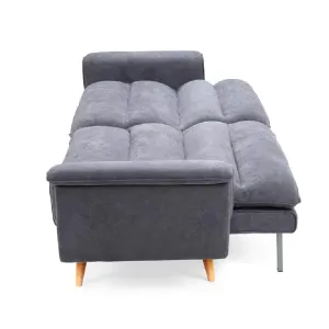 HE Richi Fabric Upholstered Timber Leg 2 Seater Sofa Bed thumbnail 4