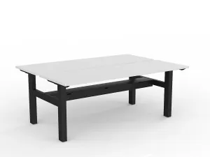 OL Agile Fixed Height Shared Desk – White Top with Black Frame thumbnail 13