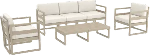 FL Mykonos Aluminium Hospitality Outdoor 5 Seater Lounge Set thumbnail 8