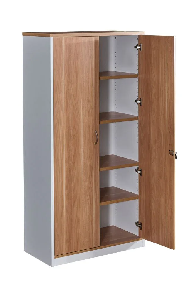 GP Office 2 Door Cabinet - Virginia Walnut with White
