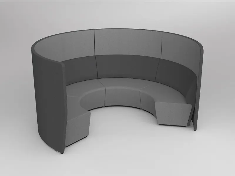 OL Motion Arc 4 Seater Reception Area Lounge with 1.4M High Privacy Wall