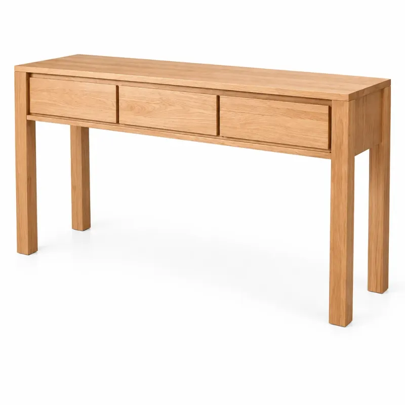 MD Moni Solid Timber 3 Drawer Console Table