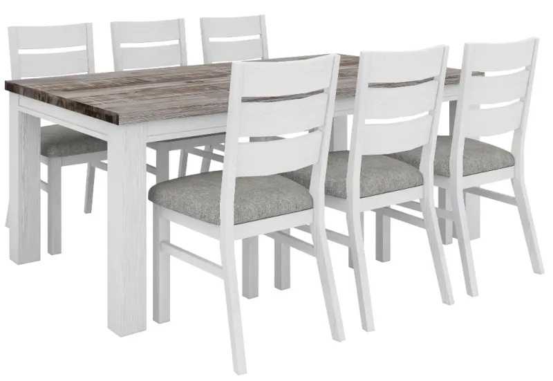 VI Homestead Solid Timber 7 Pieces Dining Setting