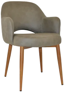 EZ Albury Oak Colour Metal Leg Upholstered Hospitality Dining Armchair thumbnail 8