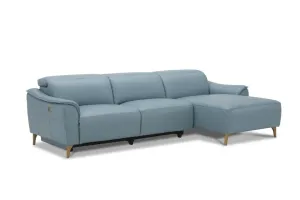 VI Darcy 2 Seater Leather Electric Recliner Lounge with Chaise thumbnail 2