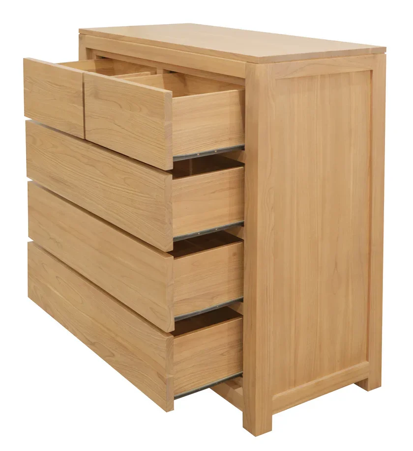 CT Amsterdam Solid Mahogany Timber 5 Drawer Tallboy