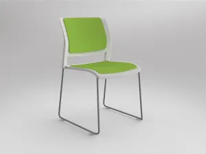 OL Game Fabric Upholstered Breakout Stacking Chair -White Shell thumbnail 7