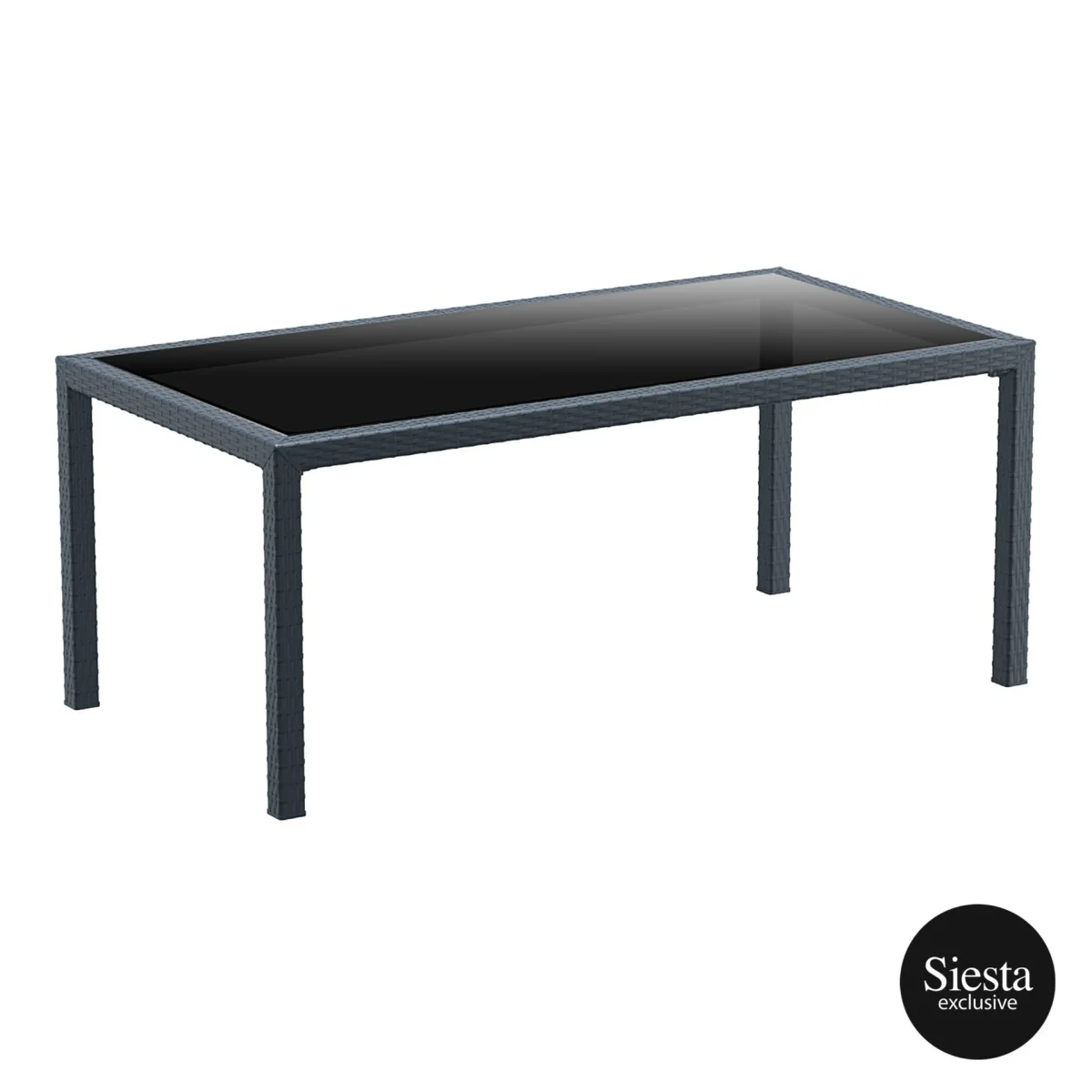 FL 7 Piece Tahiti Hospitality Outdoor Dining Table with Panama Chair