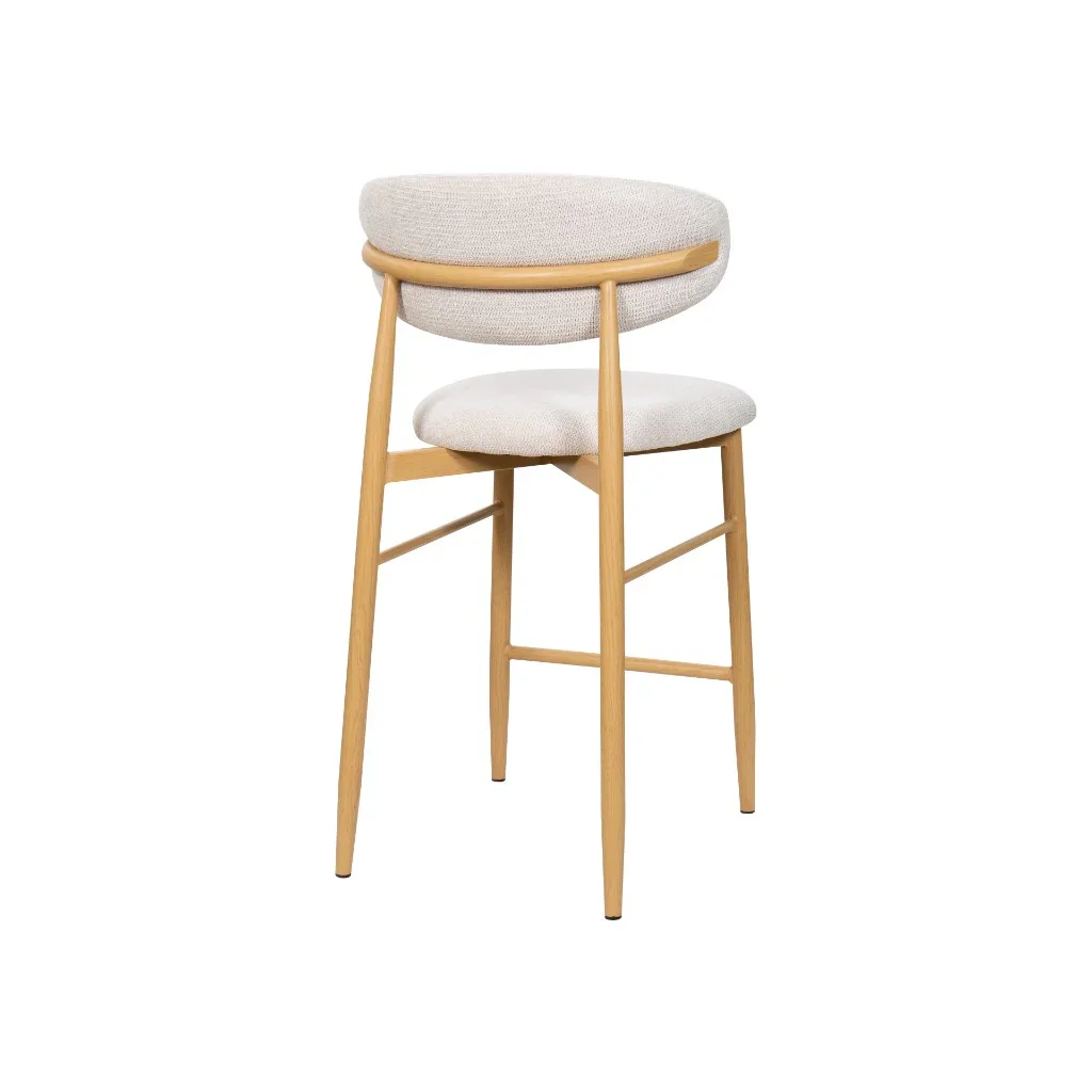 VI Louis Fabric Upholstered Metal Leg Bar Stool