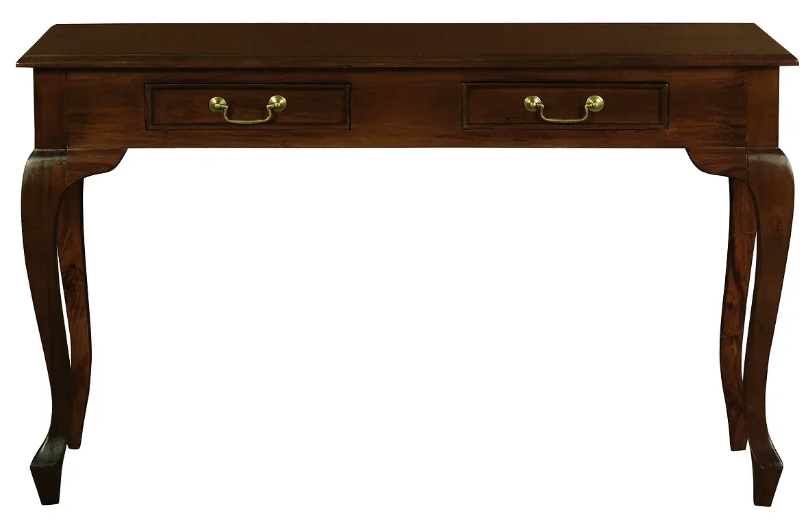 CT Queen Anne Solid Timber 2 Drawer Sofa Table