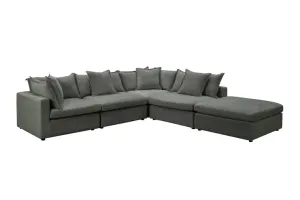 VI Carolina Fabric Corner Lounge with Ottoman thumbnail 1