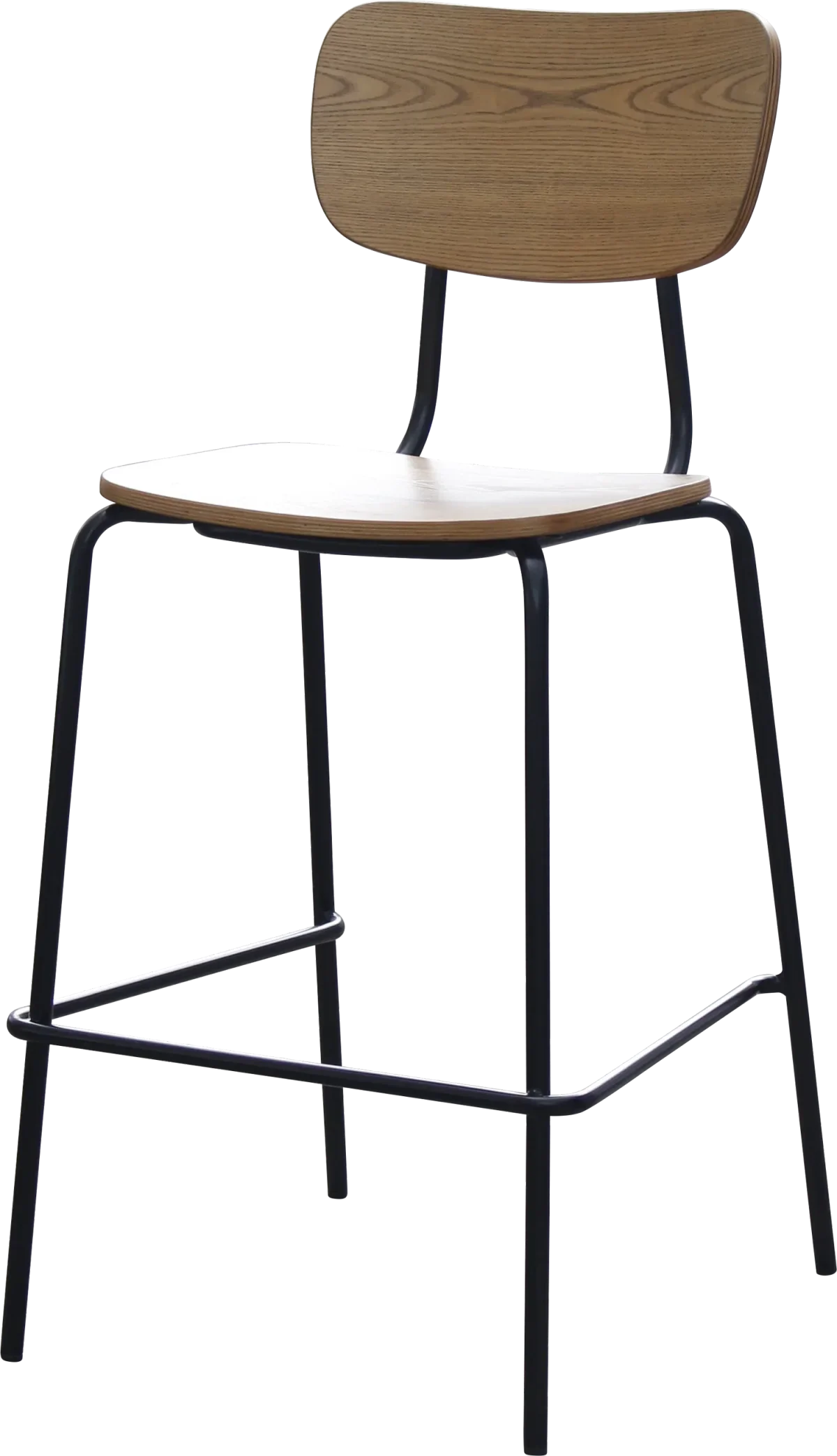 FL Tiramisu Plywood Black Metal Frame Hospitality Barstool