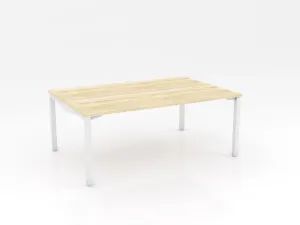 OL Axis Stretch Double Sided 2 User Desk – Oak Top White Frame thumbnail 5