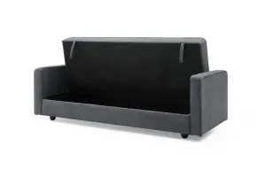 HE Jenny Fabric Upholstered Timber Leg 3 Seater Sofa Bed thumbnail 5
