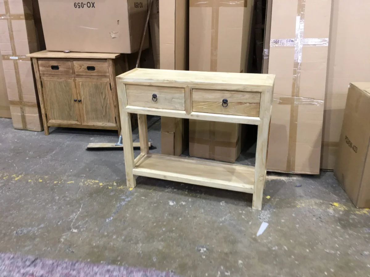 MF Chinese Antique Reproduction 2-Drawer Hall Table with Shelf
