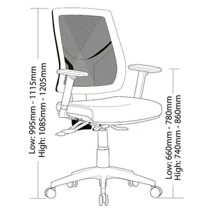ST Vesta High Mesh Back Task Chair with Arms thumbnail 2