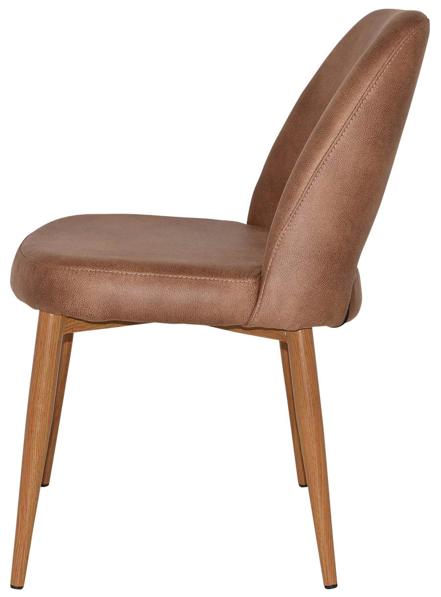 EZ Albury Oak Stained Metal Leg Upholstered Hospitality Dining Chair