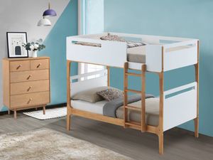 VI Hayes Single Over Single Bunk Bed - White and Oak (3Cnts) thumbnail 1