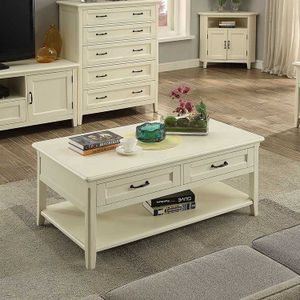 TJ Amelia Coffee Table with 2 drawers and shelf Shabby Chic Finish thumbnail 2