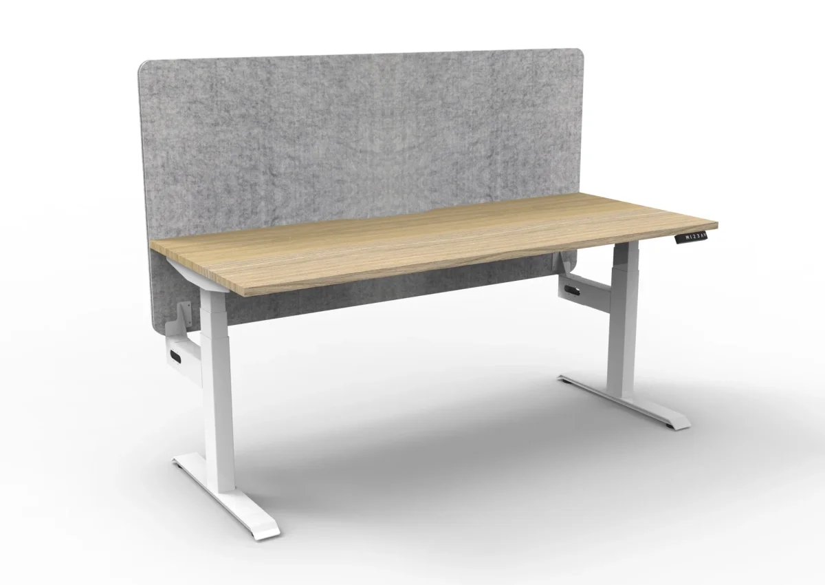 RL Boost Plus Motorized Height Adjustable Workstation with Grey Eco Panel Screen
