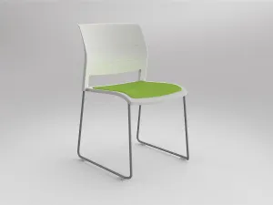 OL Game Slade Base Fabric Seat Hospitality Stacking Chair - White Shell thumbnail 8